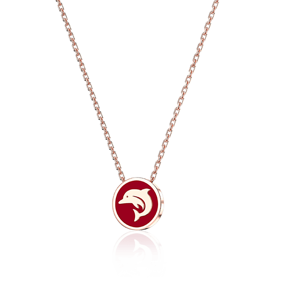 真爱礼物-海豚项链-红玛瑙